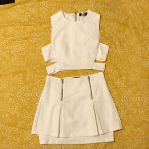 eggshell skirt and crop top set